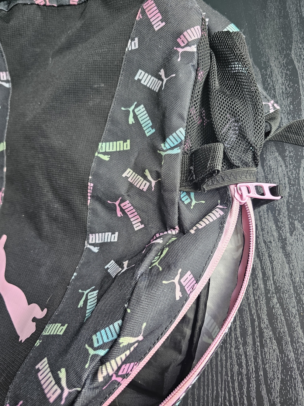 PUMA Black Backpack with Pastel Logo Print OS - Picture 7 of 9